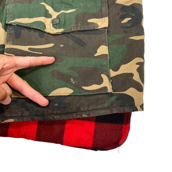 Vintage Game Winner Vest Camouflage Buffalo Plaid Reversible Hunting 80s- Medium - Picture 9 of 14